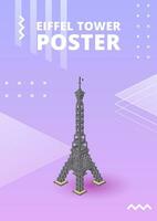 Eiffel Tower poster for print and design. Vector illustration.