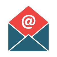 Email Vector Glyph Two Color Icon For Personal And Commercial Use.