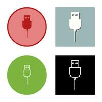 icono de vector de cable usb único