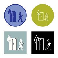 Unique Running from Fire Vector Icon
