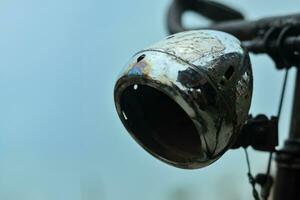 Antique bicycle lights that are damaged and don't function are just for display photo