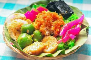 Jajan Pasar are traditional Indonesian Javanese food which is colorful and tasty photo