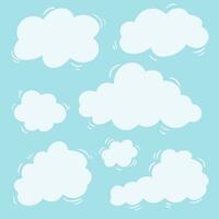 Set of cartoon vector isolated illustrations of clouds.