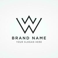 Modern and luxurious geometric W initial letter logo element. Logo for business, letter, business card, brand and company. vector