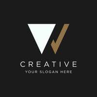 Modern and luxurious geometric W initial letter logo element. Logo for business, letter, business card, brand and company. vector