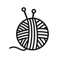 Yarn and needles vector logo