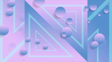 Blue pink abstract neon geometric video animation