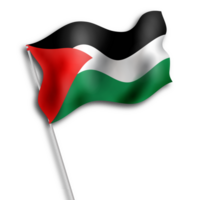 realistico agitando Palestina bandiera con polo png