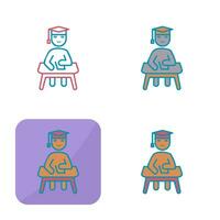 Unique Studying on Desk Vector Icon