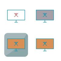 Unique Disconnected Network Vector Icon