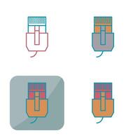 icono de vector de cable de internet único