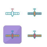 icono de vector de satélite único