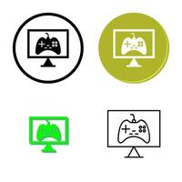 icono de vector de juegos en línea único