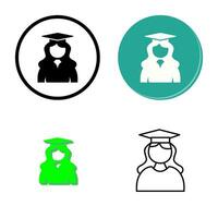 Unique Female Graduate Vector Icon