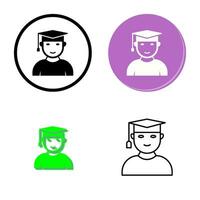 Unique Male Graduate Vector Icon