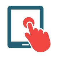 Touch Screen Vector Glyph Two Color Icon For Personal And Commercial Use.