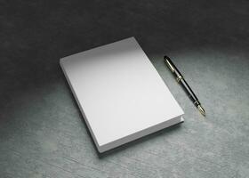 Softcover Book Covers Mockup with Concrete Background photo