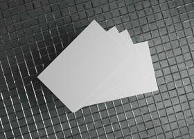 Business Cards Laying on Grid photo