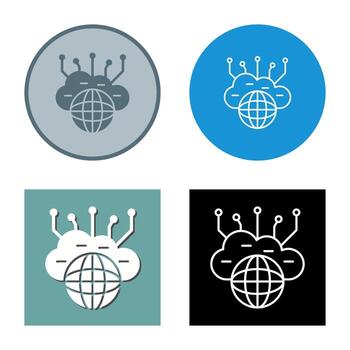 icono de vector de nube informática