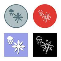 Flower with rain Vector Icon