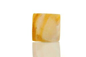 macro mineral stone Perlmutter on a white background photo