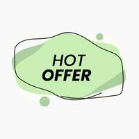 Abstract shape with hot offer text vector