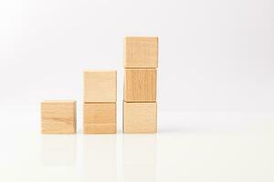 wooden cubes on a white background photo