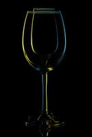 beautiful glass of wine on a black background photo