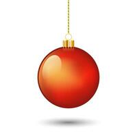 christmas background with hanging bauble vector