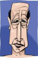 man portrait caricature drawing illustration vector