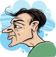 man profile caricature illustration vector