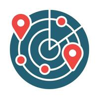 Radar Vector Glyph Two Color Icon For Personal And Commercial Use.