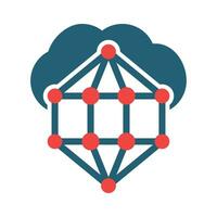Nano Cloud Vector Glyph Two Color Icon For Personal And Commercial Use.