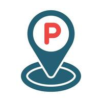 Parking Location Vector Glyph Two Color Icon For Personal And Commercial Use.