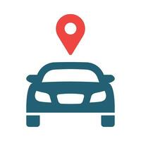 Connected Vehicle Vector Glyph Two Color Icon For Personal And Commercial Use.