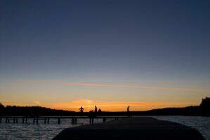 sunset lake sky photo