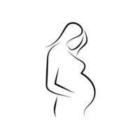 pregnancy women vector illustration outline