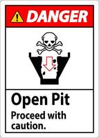 Danger Sign Open Pit Proceed With Caution vector