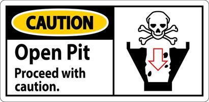 Caution Sign Open Pit Proceed With Caution vector