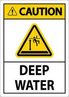 Caution Sign Deep Water vector