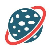 Saturn Ring Vector Glyph Two Color Icon For Personal And Commercial Use.