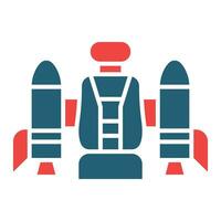 jetpack vector glifo dos color icono para personal y comercial usar.