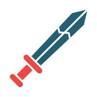 Broken Sword Vector Glyph Two Color Icon For Personal And Commercial Use.