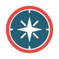 Compass Vector Glyph Two Color Icon For Personal And Commercial Use.