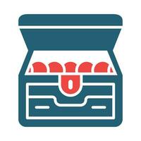 Treasure Chest Vector Glyph Two Color Icon For Personal And Commercial Use.