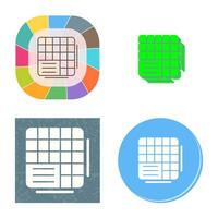 Table Data Vector Icon