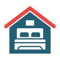 Accommodation Vector Glyph Two Color Icon For Personal And Commercial Use.