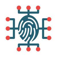 Biometric Data Vector Glyph Two Color Icon For Personal And Commercial Use.