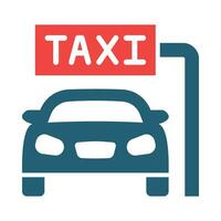 Taxi Vector Glyph Two Color Icon For Personal And Commercial Use.