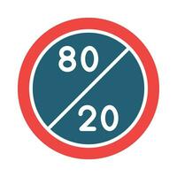 80-20 Rule Vector Glyph Two Color Icon For Personal And Commercial Use.